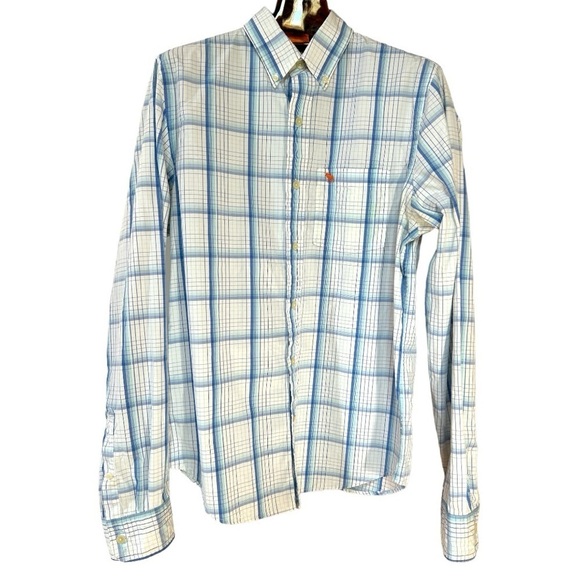 Abercrombie & Fitch Men's Plaid Check Shirt Muscle Fit Button-Down Size Large - Picture 1 of 12